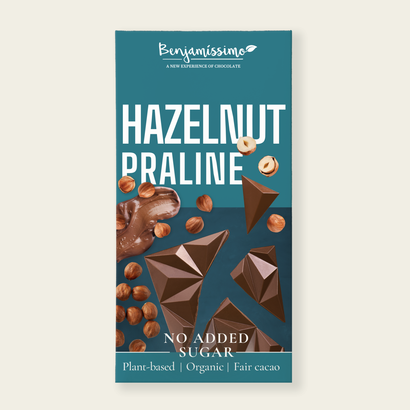 Benjamissimo BIO Praline шоколад с лешникова паста без добавена захар, 60 гр.