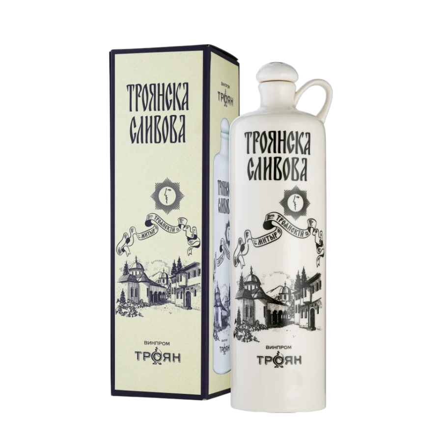 Troyan Plum Rakia 10 Years Porcelain Bottle, 0.7 L