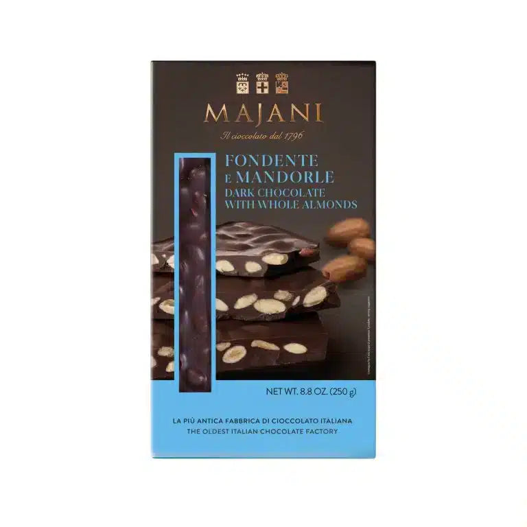 Majani Dark Chocolate with Whole Almonds, 250 g