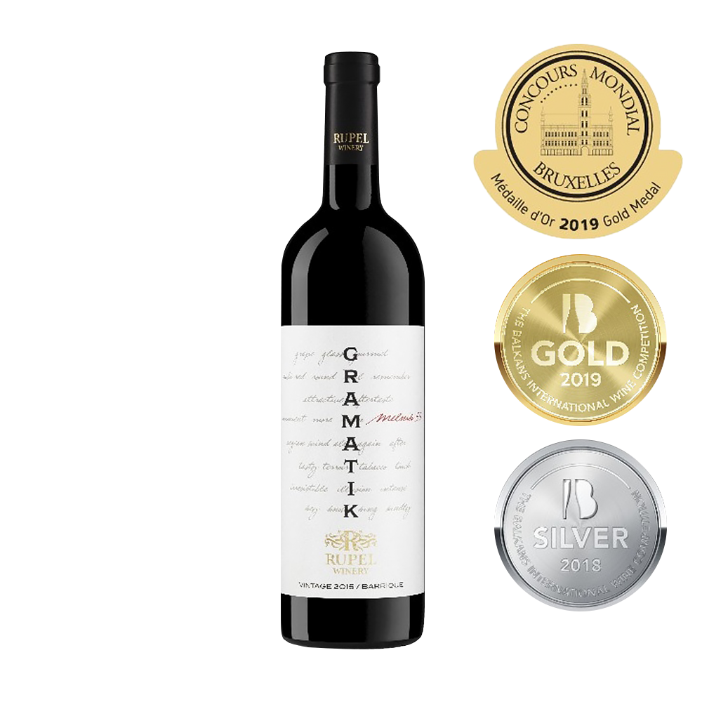 Амфора с бутилка Gramatik Melnik 55 2017, Рупел 0.75